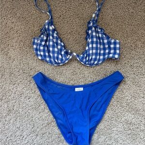 Wild Fable Blue Checkered Bikini